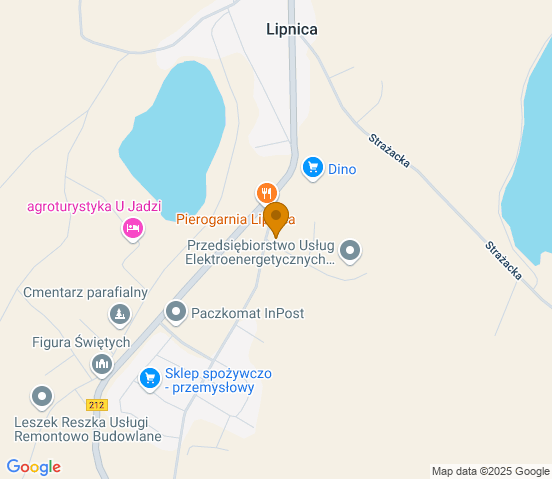 Mapa dojazdu do warsztatu samochodowego w miejscowości Lipinica