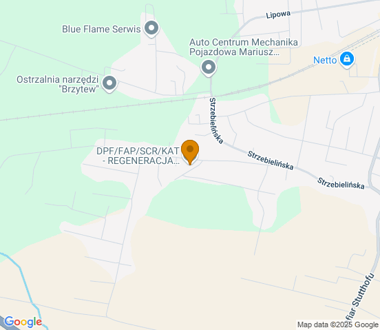 Mapa dojazdu do warsztatu samochodowego w miejscowości Luzino