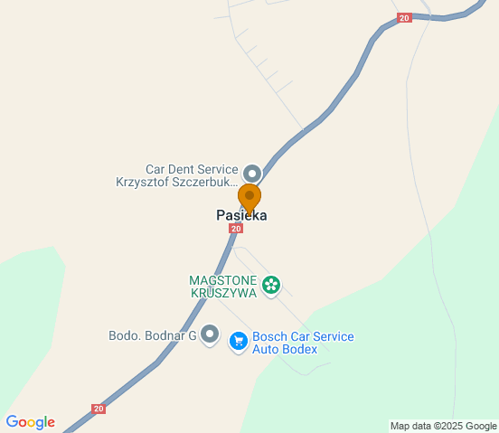 Mapa dojazdu do warsztatu samochodowego w miejscowości Miastko
