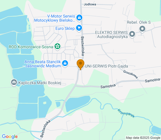 Mapa dojazdu do warsztatu samochodowego w miejscowości Bielsko-Biała