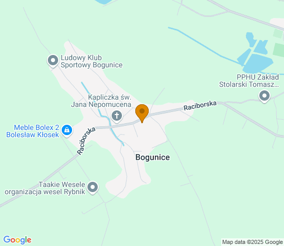Mapa dojazdu do warsztatu samochodowego w miejscowości Bogunice