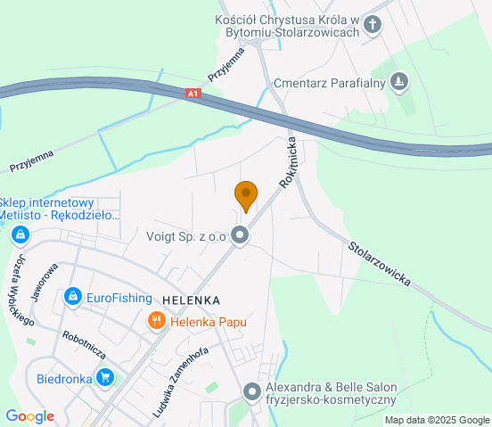 Mapa dojazdu do warsztatu samochodowego w miejscowości Bytom