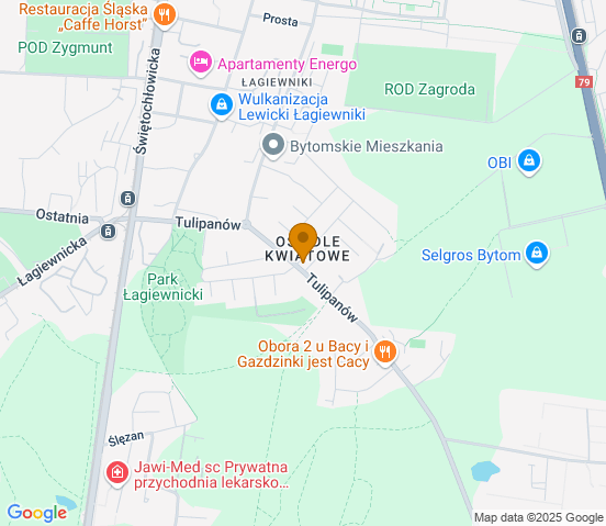 Mapa dojazdu do warsztatu samochodowego w miejscowości Bytom