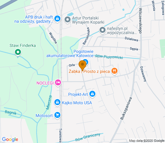 Mapa dojazdu do warsztatu samochodowego w miejscowości Katowice