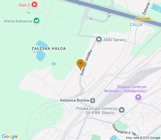 Mapa dojazdu do warsztatu samochodowego w miejscowości Katowice