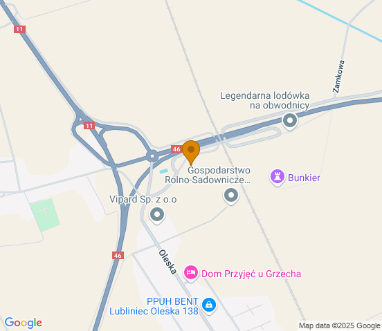 Mapa dojazdu do warsztatu samochodowego w miejscowości Lubecko