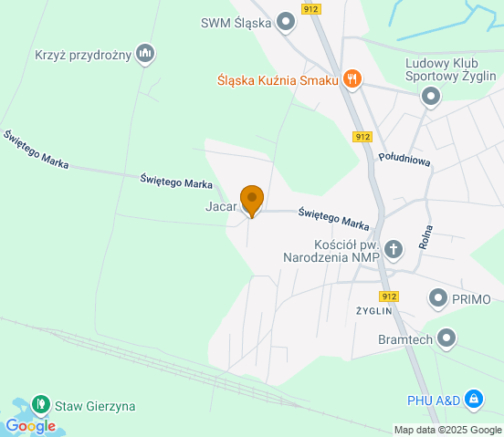 Mapa dojazdu do warsztatu samochodowego w miejscowości Miasteczko Śląskie