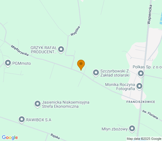 Mapa dojazdu do warsztatu samochodowego w miejscowości Międzyrzecze Dolne