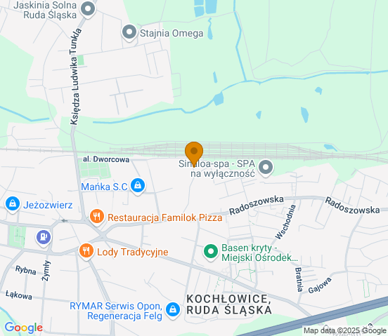 Mapa dojazdu do warsztatu samochodowego w miejscowości Ruda Śląska