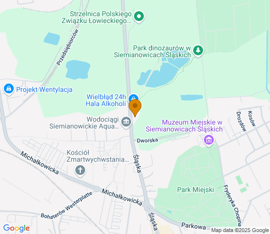 Mapa dojazdu do warsztatu samochodowego w miejscowości Siemianowice Śląskie