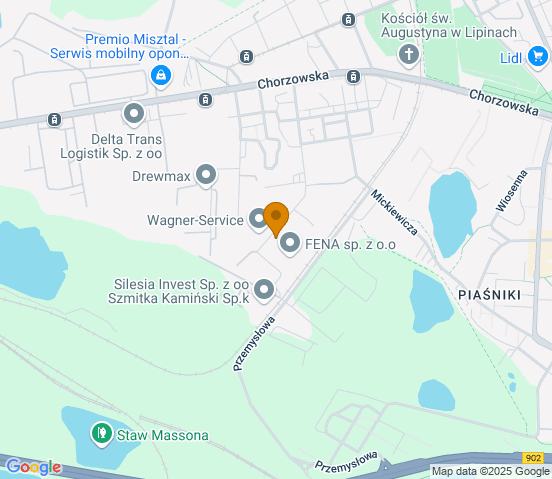 Mapa dojazdu do warsztatu samochodowego w miejscowości Świętochłowice
