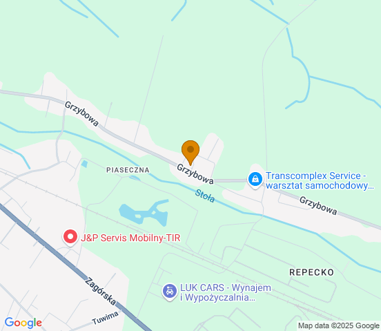 Mapa dojazdu do warsztatu samochodowego w miejscowości Tarnowskie Góry