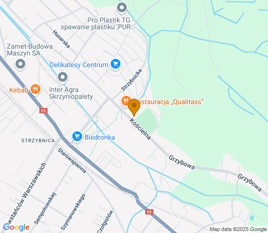 Mapa dojazdu do warsztatu samochodowego w miejscowości Tarnowskie Góry
