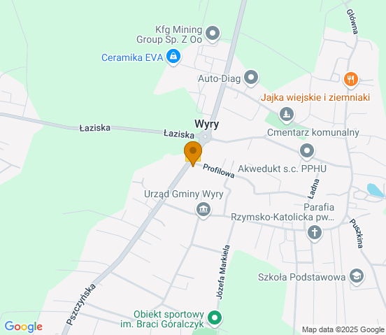 Mapa dojazdu do warsztatu samochodowego w miejscowości Wyry