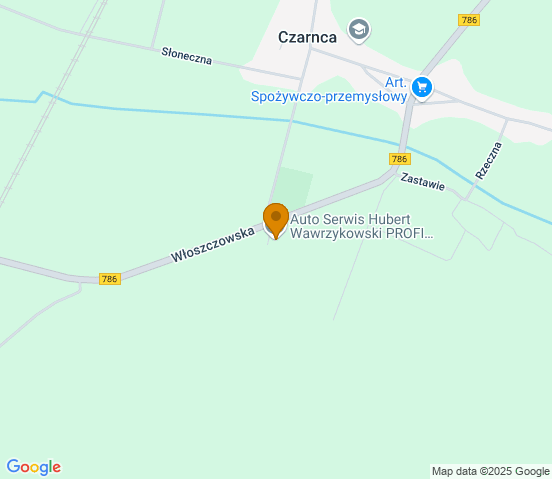 Mapa dojazdu do warsztatu samochodowego w miejscowości Czarnca