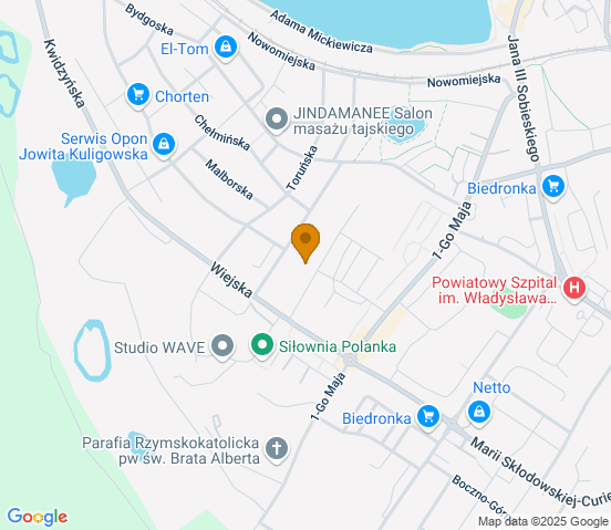 Mapa dojazdu do warsztatu samochodowego w miejscowości Iława