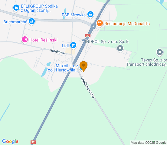 Mapa dojazdu do warsztatu samochodowego w miejscowości Grodzisk Wielkopolski