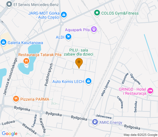 Mapa dojazdu do warsztatu samochodowego w miejscowości Piła
