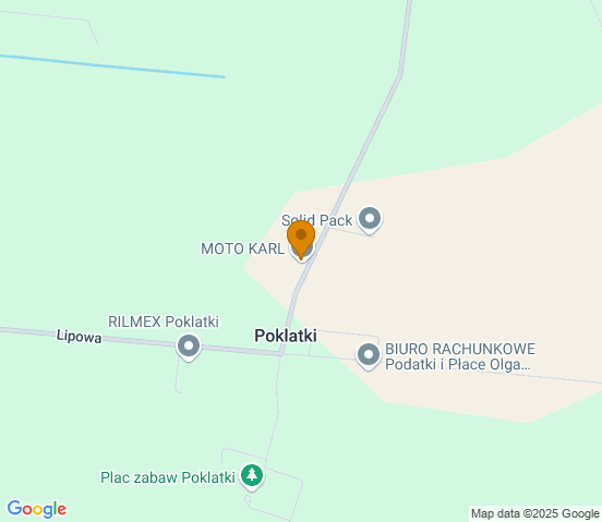Mapa dojazdu do warsztatu samochodowego w miejscowości Poklatki