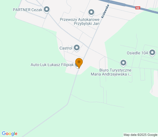 Mapa dojazdu do warsztatu samochodowego w miejscowości Węglew
