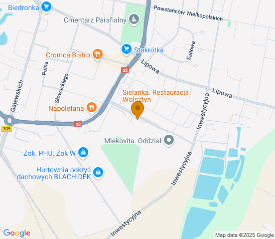 Mapa dojazdu do warsztatu samochodowego w miejscowości Wolsztyn