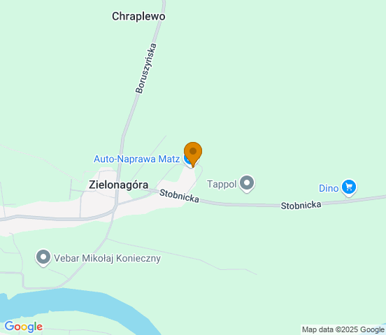 Mapa dojazdu do warsztatu samochodowego w miejscowości Zielonagóra