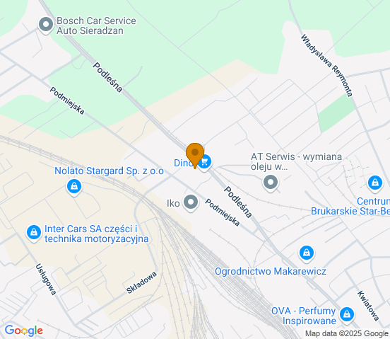 Mapa dojazdu do warsztatu samochodowego w miejscowości Stargard Szczeciński